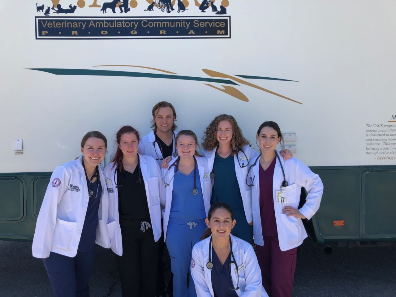A group of veterinarians in front of a truck, highlighting glanzmann's thrombasthenia.